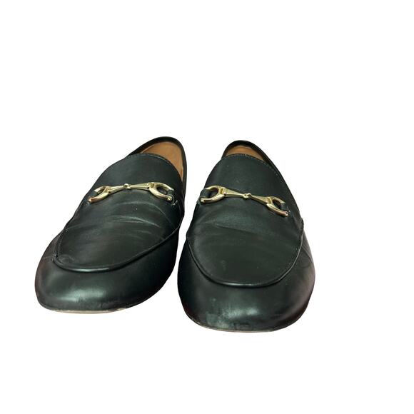 Coach Haley Black Leather Loafers Size 9 Slip-On Flats Classic Parisian Shoe - Picture 3 of 10